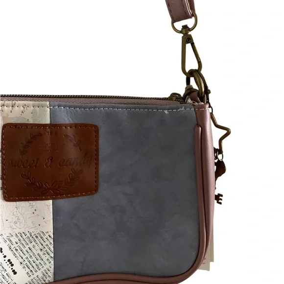 Charming Sweet & Candy Pink and Brown Crossbody Bag with Removable Pouch - NWT - Picture 4 of 6